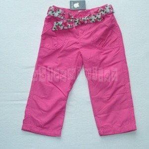 Letní dívčí kalhoty růžové s páskem